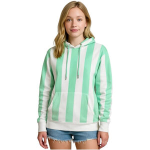 Huntington Beach Club Surf Team Hoodie Women’s Size Large Placid Green Striped